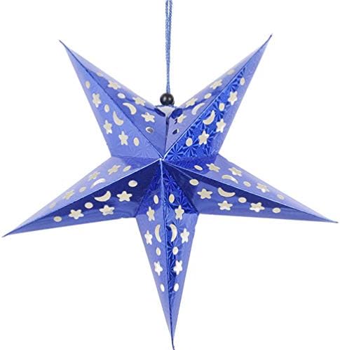 Happyyami Star Paper Lantern 45cm Papel pendurado teto de estrela Lampshade pendurada ornamento 3d papel star pentagrama
