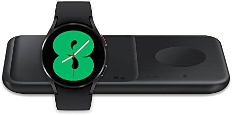 Samsung Galaxy Watch 4 44mm Smart Watch Bluetooth - Black Wireless Charger Fast Charge Pad Duo, Black