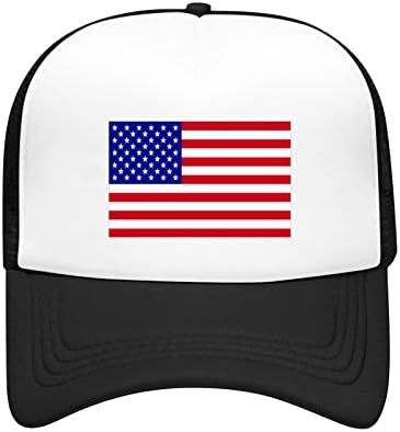 Chapéus de caminhão de hat de chapéu de bandeira americana para homens Mulheres Mesh malha de
