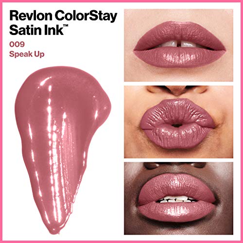 Lipstick líquido por Revlon, maquiagem labial, tinta de cetim de coloria, cores de lábios ricos em roupas