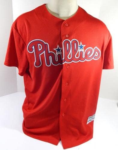 Philadelphia Phillies Yoan Antonac 80 Game usou Red Jersey Ext St BP XL 397 - Jogo usada MLB Jerseys