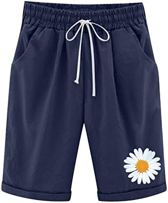 MASHUI WOMENS 3 peças shorts de ioga feminino de verão impressões de cintura alta calça de algodão PLUS TIME