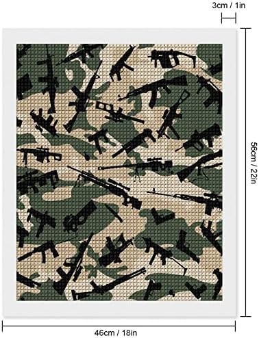 Kit de pintura de diamante de pistola de camuflagem Fotos de arte Diy Full Drill Home Acessórios para adultos