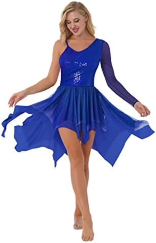 Vestido de dança de balé de lantejoulas femininas de freebil