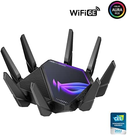 ASUS ROG Rapture WiFi 6e Gaming Router & Rog CAT7 Ethernet Cabo - 5 pés blindados lan Rede de