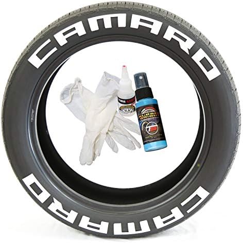 Adesivos de pneu Camaro Kit de letras de pneus permanentes com cola - dimensionamento personalizado e