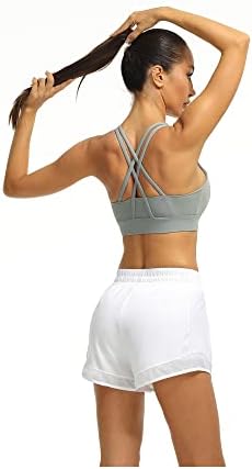 Icyzone Zip Front Sports Bra para Women Strappy Workout Workout Yoga Bras Médio Impacto