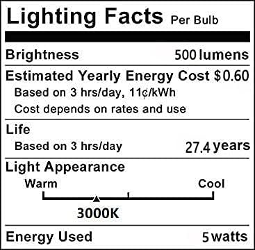 Iluminação LXCOM G60 Lâmpada LED BULBAS GLOBO BLOBE 45W BULBA INCANDescente Equivalente E26 Base