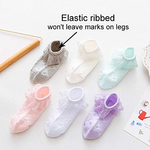 Mini Angel Baby Lace Socks Baby Girl Girl Double/ilhas Lace Ruffle Meias com babados para recém -nascidos