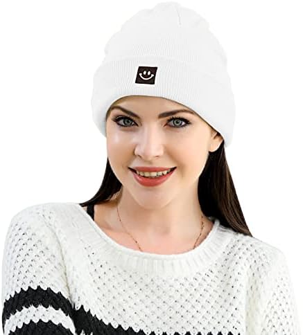 Maxnova gaiol chapéu para mulheres homens sorriem rosto chapéu de inverno Caps de 2 pacotes
