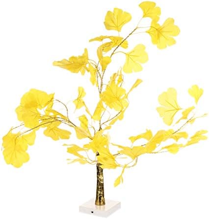 Solustre Amarelo decoração amarela decorativa decorativa ginkgo árvore leve Decorações de árvores leves de árvore