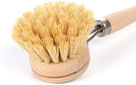 Encontro KC, escova de prato de madeira duradouro com 2 cabeças de substituição Brush de esfoliação natural