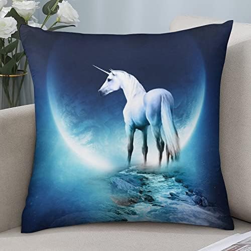 Unicorn The Mystery Throw Pillow Cobres com almofadas de aprovação da fronha zíper