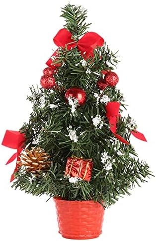 LJFLI Mini Árvore de Natal Átrejada Aritificial