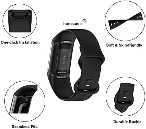 Honecumi Charge 5 Bandas Compatíveis com Fitbit Charge 5 relógio Banda Sport Strap para homens Mulheres carregam