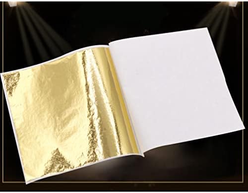 Sewroro 50pcs imitação lençóis de folhas de ouro coloridas papéis de folha de ouro coloridos artesanato brilhante