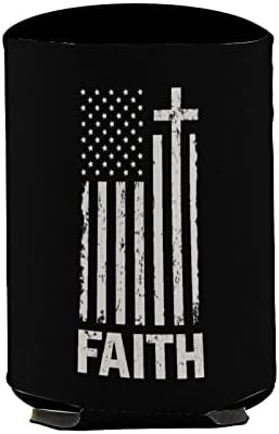 Fé de bandeira cruzada de fé de fé nos EUA angustiada mangas de copo reutilizáveis