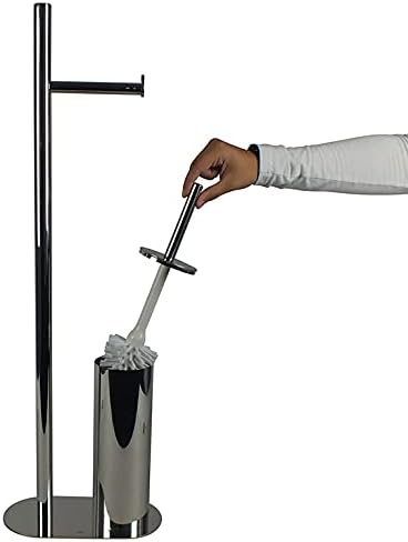 Kela Free Holding Paper Stand, escova de vaso sanitário com suporte para banheiro, prata, acessórios para