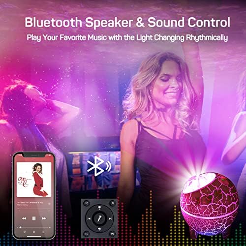 Dr. Prepare Dinosaur Egg Star Projector Galaxy Night Light, Starry Light With Bluetooth Speaker Timer Voice/Remote