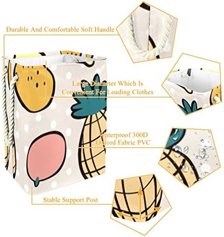 Indomer Pineapple Pear 300D Oxford PVC Roupas impermeáveis ​​cestas de roupas grandes para cobertores Toys
