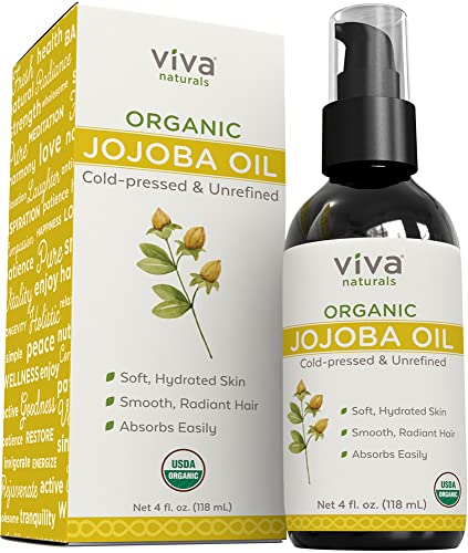 Jojoba Oil Organic Cold prensado não refinado - óleo de jojoba puro para a pele, hidratante de rosto natural