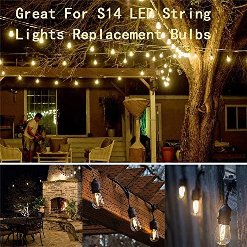 Yilighting E26 Edison S14 2W LED LED LIDA LUDE LED LUZBLS PARA LUZES DE SUBLEMAS DE FUNHAS ANTIGO LUZES DE