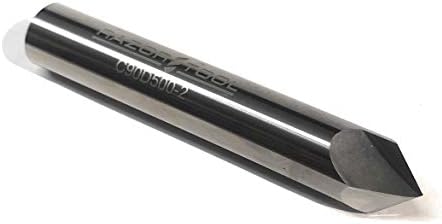 Razor Tool 1/2 ”dia 2 flauta de 90 graus cortador de chanfro de carboneto 1/4” Loc 3 Long