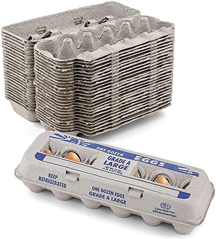 As caixas de ovo de polpa naturais impressas contêm até doze ovos - 1 dúzia de material grande -