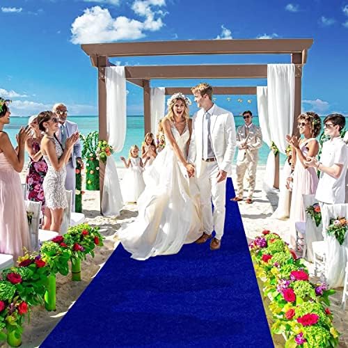 Fanproms Royal Blue Aisle Runner para casamento 4x25ft Velvet Carpet corredor corredor corredor para festas para o corredor do corredor de piso de casamento