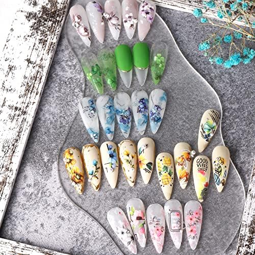 8 lençóis adesivos de arte de flor de florestas decalques coloridos Camellia 3D Decalques de unhas
