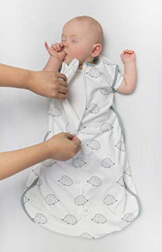 Saco de saco para dormir microfleece, ouriço, preto, pequeno, 0-6 meses, cobertor vestível com zíper