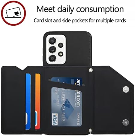 Caixa de carteira de cor sólida de Ysnzaq para Samsung Galaxy A53 6.5 , Proteção à prova de choque de