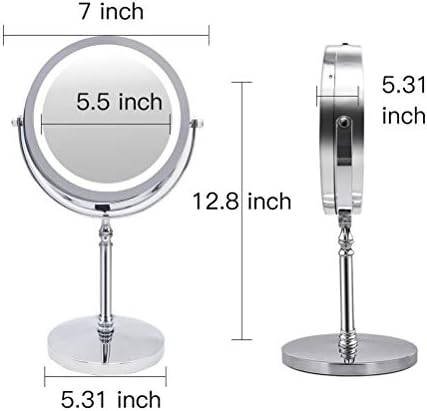Espelho de maquiagem de ampliação de 10x com espelhos cosméticos leves com moda redonda espelho de desktop de
