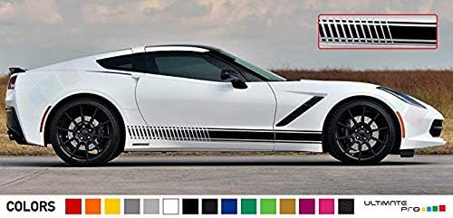 Designs de bolhas Defina adesivos de listras laterais Decalques compatíveis com Chevrolet Corvette Stingray