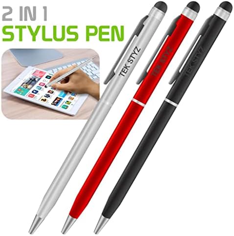 Pro Stylus caneta funciona para Dell XPS 15 com tinta, alta precisão, forma mais sensível e compacta para telas de toque [3 pacote-preto-silver]