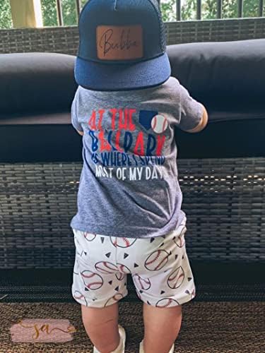 Criança bebê menino de verão beisebol letras impressão t-shirt tops e shorts de beisebol 2pcs Conjunto
