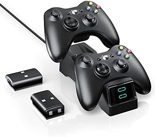Estação de carregador de controlador para Xbox 360, doca de carregamento duplo de Boffo com bateria