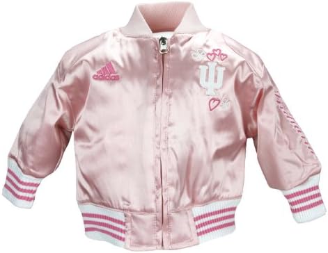 Adidas NCAA Girls e crianças pequenas jaqueta de alegria de cetim rosa, opções de equipe