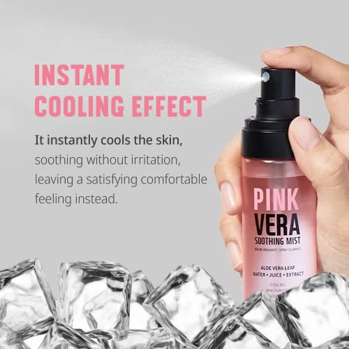 Pele de pele rosa vera spray facial suave de névoa - aloe vera face spray hidratante para todos