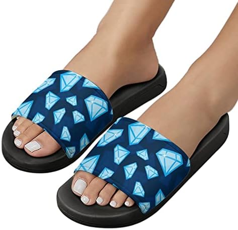 Blue Diamonds House Sandals não deslizam os chinelos de dedos do dedo do pé