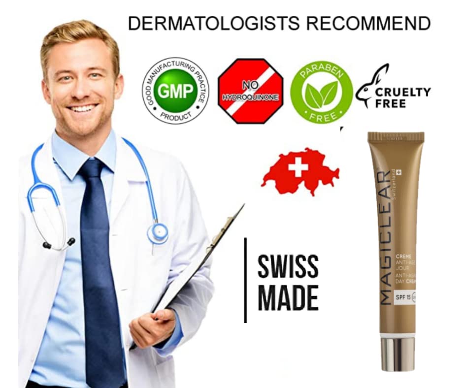 Magiclear Luxury Skin Care Creme antienvelhecimento Creme diário Face Hidratante com SPF 15, ácido