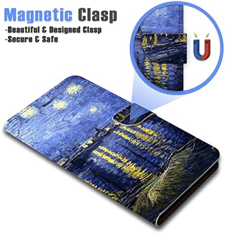 Ajourtek para iPhone 12 Pro Max, Art projetado Flip Wallet Cover Case Vincent van Gogh pintando proteção de corpo
