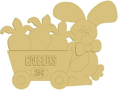 Cenouras 3D Cutout Páscoa Rabbit Spring Decor Mdf Shape Canvas Style 1 Art 1