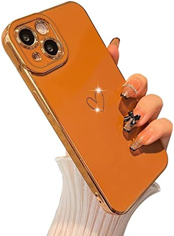 SkySooco Compatível com iPhone 14 Caso Caixa de luxo de luxo para mulheres meninas, TPU suave TPU Câmera de