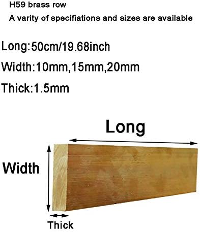 GOONSDS H59 Eixo de bronze Capper Square Bar Model Modelo Maker Diy Material Espessura: 1,5 mm Comprimento: 500mm/19.68 polegadas 2pcs, Largura: 10mm
