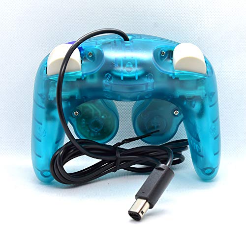 Controlador GamCecube, NGC Transparent Teal Blue Gamepad para Gamecube, Wii, Wii U & Switch…