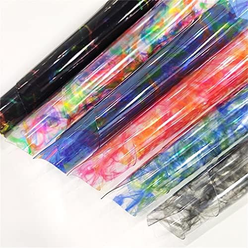 6 PCS folhas transparentes de PVC estilo de pintura clara folhas de vinil de fita colorida para artesanato artesanal