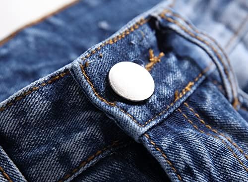 Homllyer rasgou jeans para homens, mensagens de jeans de ajuste reto fino
