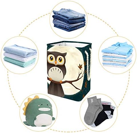 DJROW desenho animado coruja coruja no balde de lavanderia de galhos para o quarto do quarto de