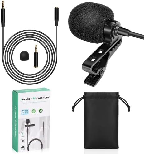 Microfone de lapela Lavalier de grau profissional para ROG Telefone 5 Pro compatível com telefone para iPhone